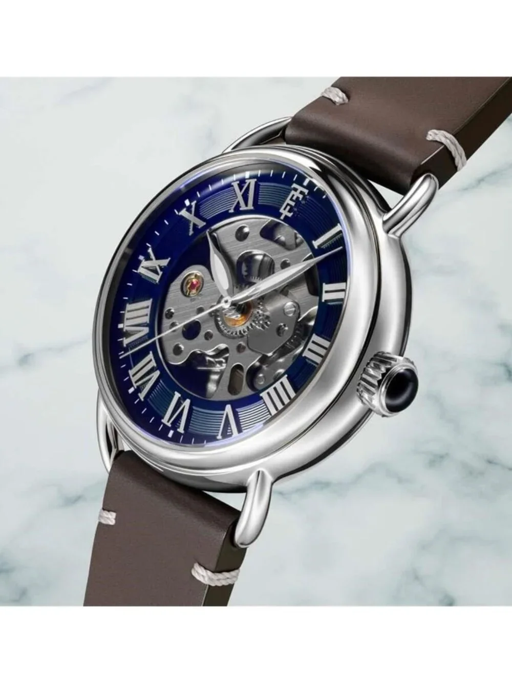 NWT Thomas Earnshaw Investigator Automatic Blue Dial Men's Watch